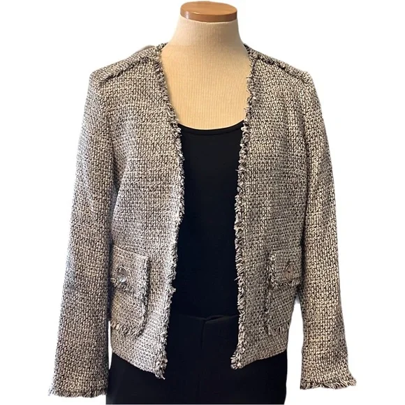 ZaraTextured Tweed Blazer Jacket, Gray, XS Blazers & Suit Jackets